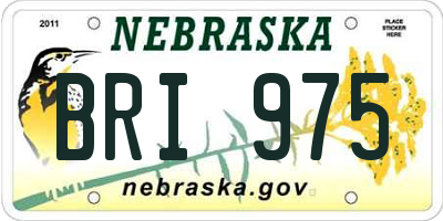 NE license plate BRI975