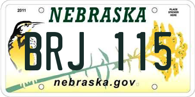 NE license plate BRJ115