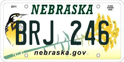 NE license plate BRJ246