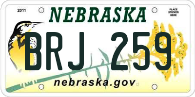 NE license plate BRJ259