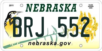 NE license plate BRJ552