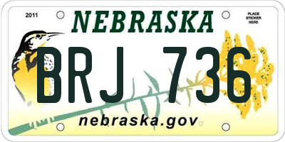 NE license plate BRJ736