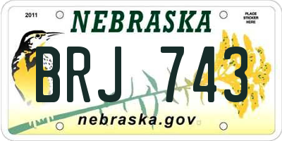 NE license plate BRJ743