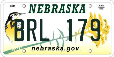 NE license plate BRL179