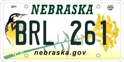 NE license plate BRL261