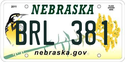 NE license plate BRL381
