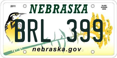 NE license plate BRL399