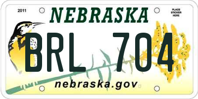NE license plate BRL704