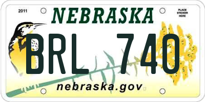 NE license plate BRL740