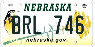 NE license plate BRL746