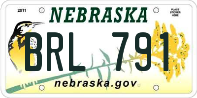 NE license plate BRL791