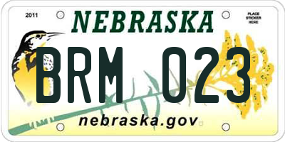 NE license plate BRM023