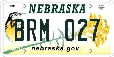 NE license plate BRM027