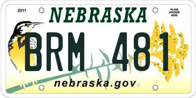 NE license plate BRM481