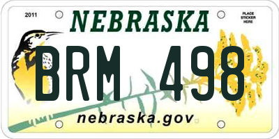 NE license plate BRM498