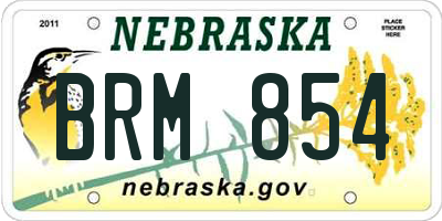 NE license plate BRM854