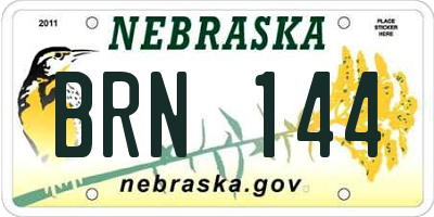 NE license plate BRN144