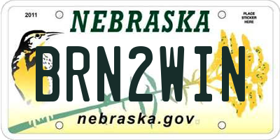 NE license plate BRN2WIN