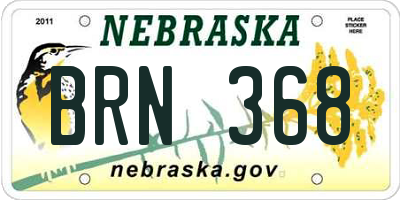 NE license plate BRN368