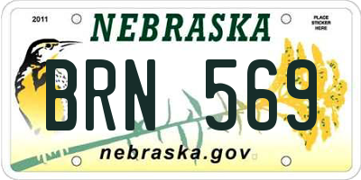 NE license plate BRN569