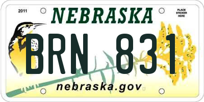 NE license plate BRN831