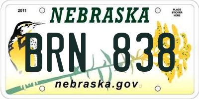 NE license plate BRN838