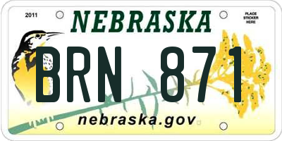 NE license plate BRN871