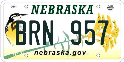 NE license plate BRN957