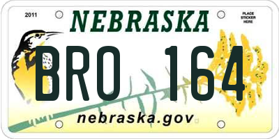 NE license plate BRO164