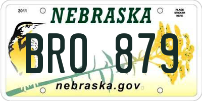 NE license plate BRO879