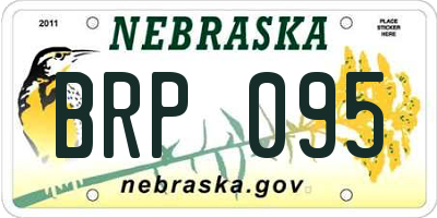 NE license plate BRP095
