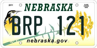 NE license plate BRP121