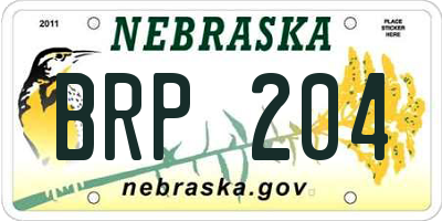 NE license plate BRP204