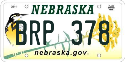 NE license plate BRP378