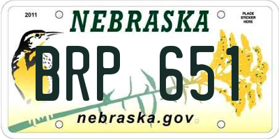 NE license plate BRP651