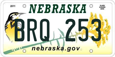 NE license plate BRQ253
