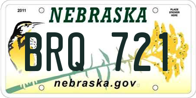 NE license plate BRQ721