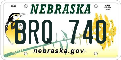 NE license plate BRQ740
