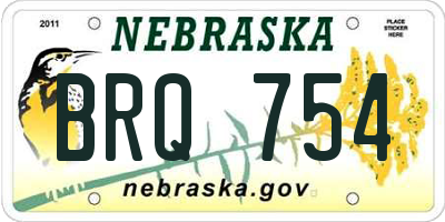 NE license plate BRQ754