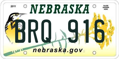 NE license plate BRQ916