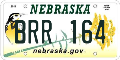 NE license plate BRR164