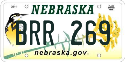 NE license plate BRR269