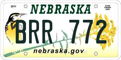 NE license plate BRR772