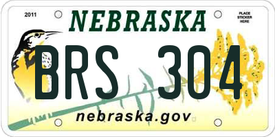 NE license plate BRS304