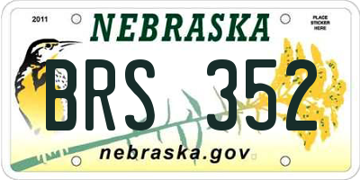 NE license plate BRS352