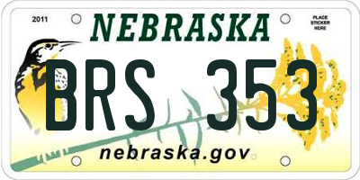 NE license plate BRS353