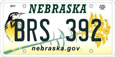 NE license plate BRS392