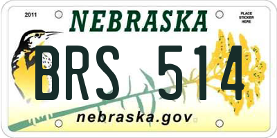 NE license plate BRS514