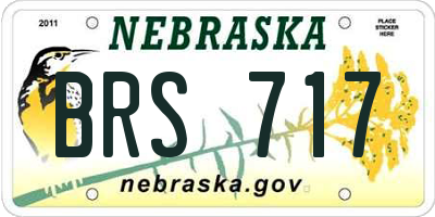 NE license plate BRS717