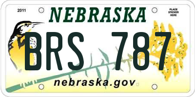 NE license plate BRS787